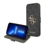 variatie Guess Golden Logo Bookcase iPhone 13 Pro – Grijs