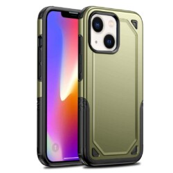 Hybrid Armor Backcover Hoesje iPhone 13 - Olijf groen