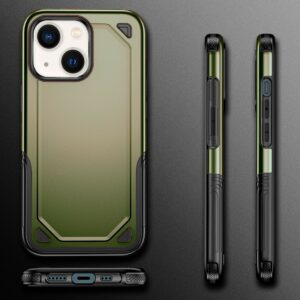 Hybrid Armor Backcover Hoesje iPhone 13 - Olijf groen 2