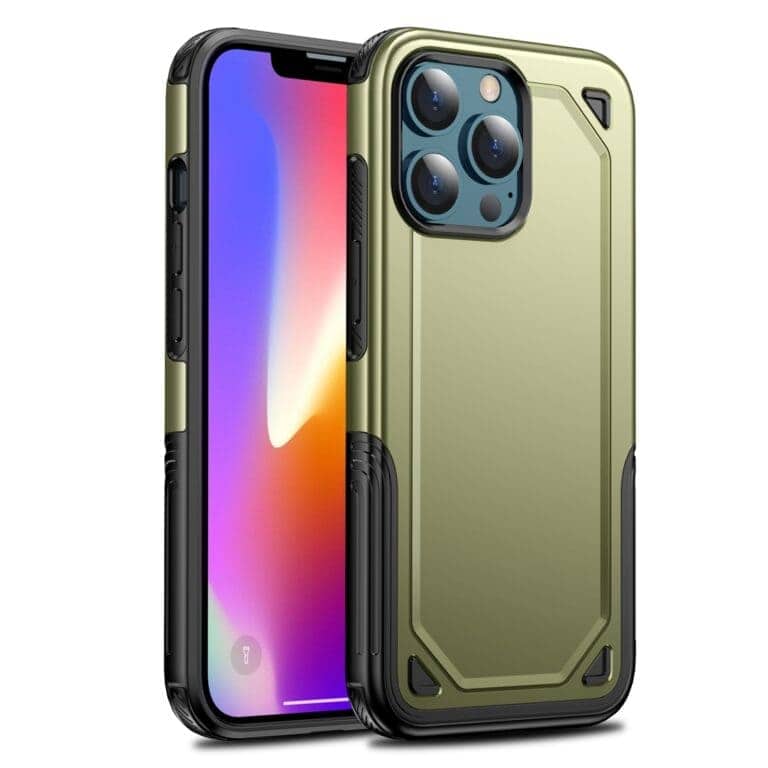 Hybrid Armor Backcover Hoesje iPhone 13 Pro Max - Olijf groen