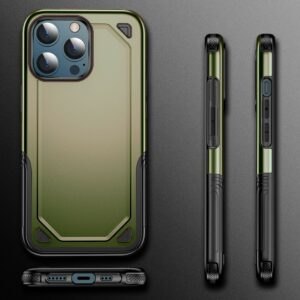 Hybrid Armor Backcover Hoesje iPhone 13 Pro - Olijf groen 2