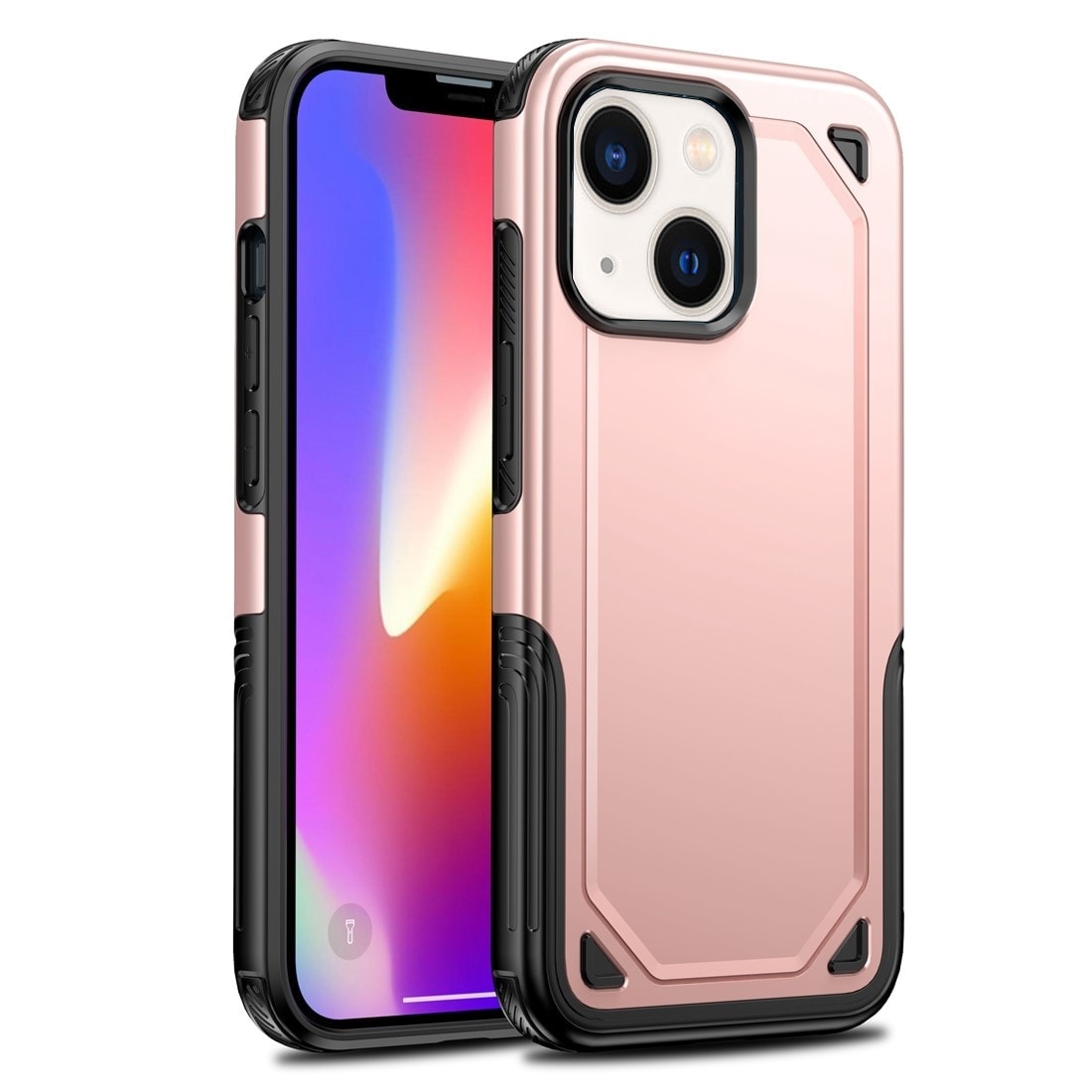 Hybrid Armor Backcover Hoesje iPhone 13 - Rosegoud Main Image