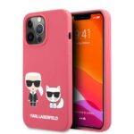 variatie Karl Lagerfeld Silicone Karl & Choupette iPhone 13 Pro Hoesje – Roze