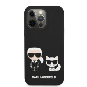 KARL LAGERFELD Silicone KARL & Choupette iPhone 13 Pro Hoesje - Zwart 3