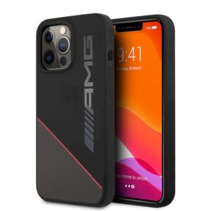 MERCEDES AMG Liquid Silicone Two Stones iPhone 13 Pro Hoesje - Red 1