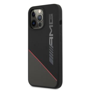 MERCEDES AMG Liquid Silicone Two Stones iPhone 13 Pro Hoesje - Red 2