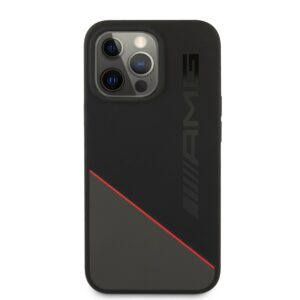 MERCEDES AMG Liquid Silicone Two Stones iPhone 13 Pro Hoesje - Red 3
