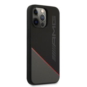 MERCEDES AMG Liquid Silicone Two Stones iPhone 13 Pro Hoesje - Red 4