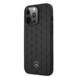 MERCEDES BENZ Genuine Leather Quilted Mini Stars iPhone 13 Pro Hoesje 2