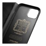Qialino Lederen Bookcase Hoesje iPhone 13 - Zwart 5