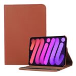 variatie iPad Mini 6 Hoes – Mini 6 Cover – Mini 6 Case – Bookcase – Hoesje – 8.3 Inch – Met Standaard – 360 Draaibaar – Roterend – Bruin