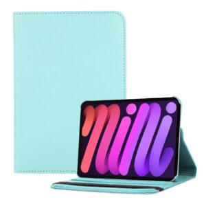 iPad Mini 6 Hoes – Mini 6 Cover – Mini 6 Case – Bookcase – Hoesje – 8.3 Inch – Met Standaard – 360 Draaibaar – Roterend – Lichtblauw