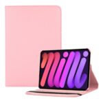 variatie iPad Mini 6 Hoes – Mini 6 Cover – Mini 6 Case – Bookcase – Hoesje – 8.3 Inch – Met Standaard – 360 Draaibaar – Roterend – Lichtroze