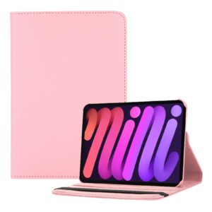 iPad Mini 6 Hoes – Mini 6 Cover – Mini 6 Case – Bookcase – Hoesje – 8.3 Inch – Met Standaard – 360 Draaibaar – Roterend – Lichtroze