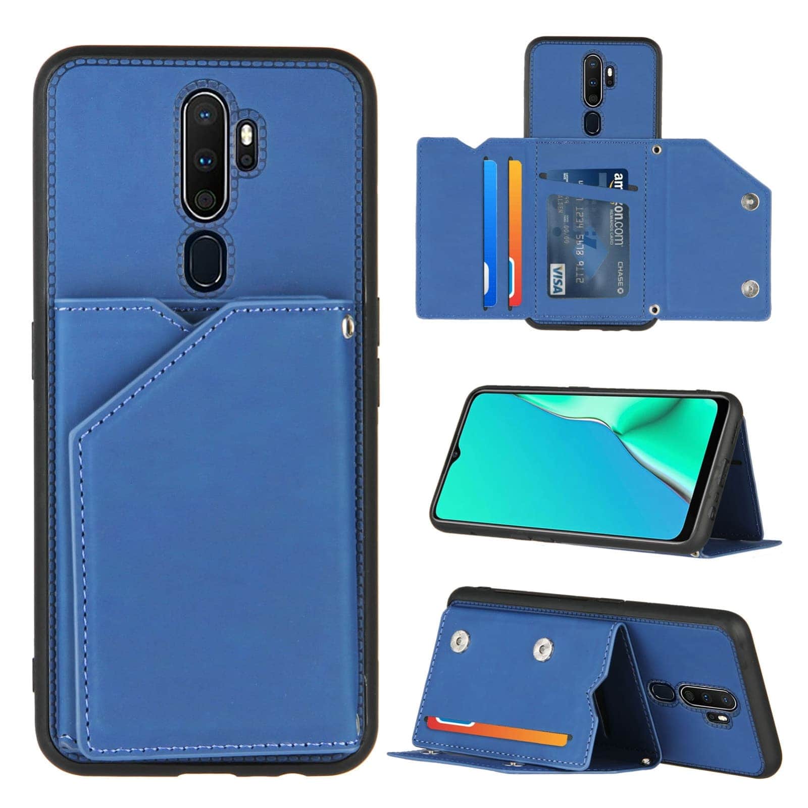 Backcover Wallet Hoesje OPPO A9 2020 - A5 2020 - Blauw