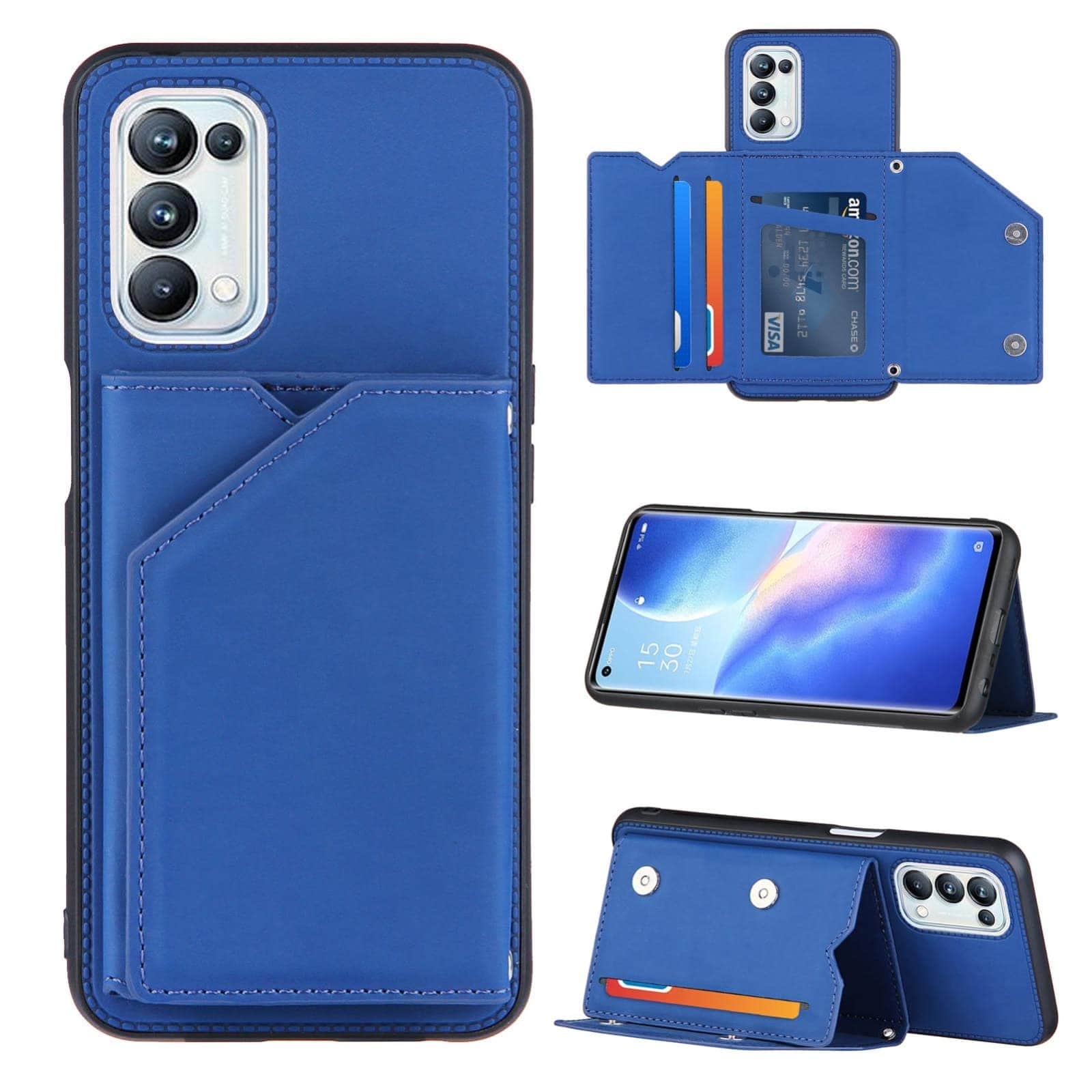 Backcover Wallet Hoesje OPPO A74 5G - A54 5G - Blauw
