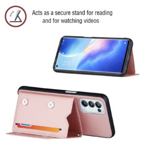 Backcover Wallet Hoesje OPPO A54 5G OPPO A74 5G - Roségoud 3