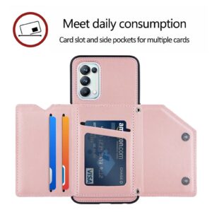 Backcover Wallet Hoesje OPPO A54 5G OPPO A74 5G - Roségoud 4