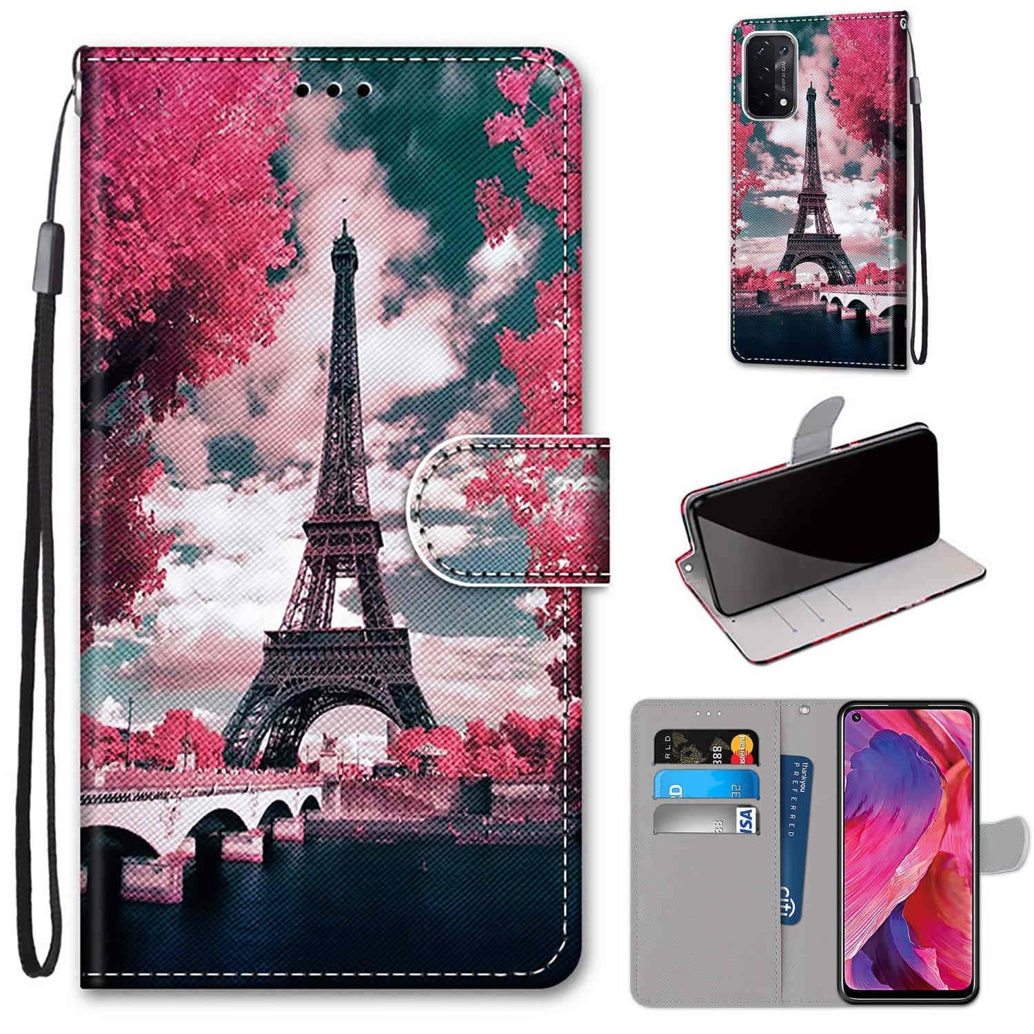 Bookcase Hoesje OPPO A74 5G - A54 5G - Eiffel Toren