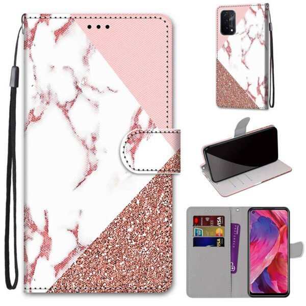 Bookcase Hoesje OPPO A54 5G OPPO A74 5G - Marble