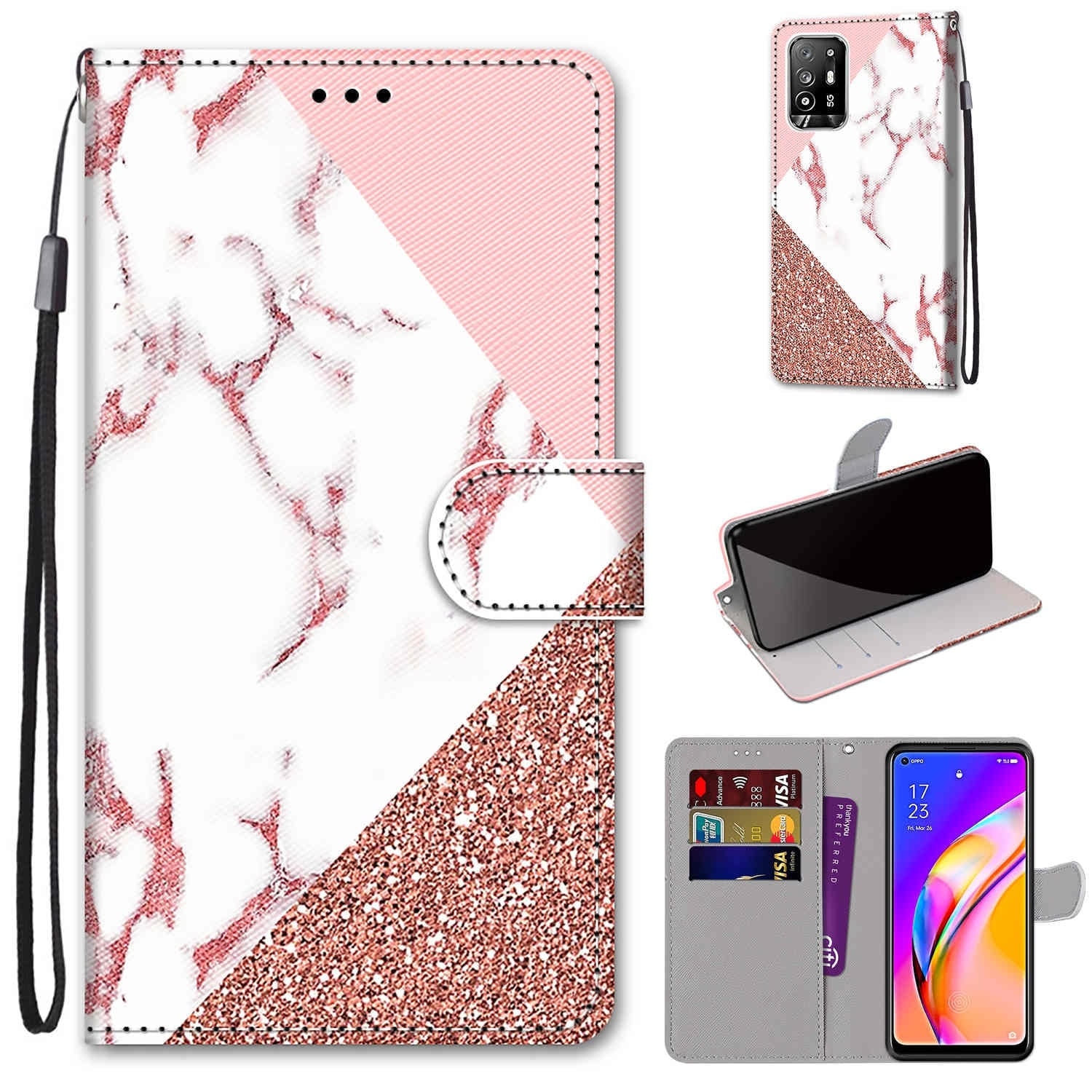 Bookcase Hoesje OPPO A94 5G - Marble