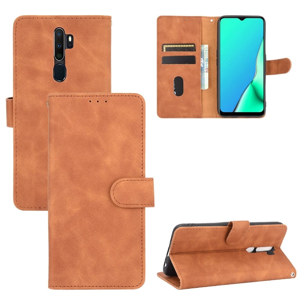 retro Bookcase Hoesje OPPO A9 2020 - A5 2020 - Bruin