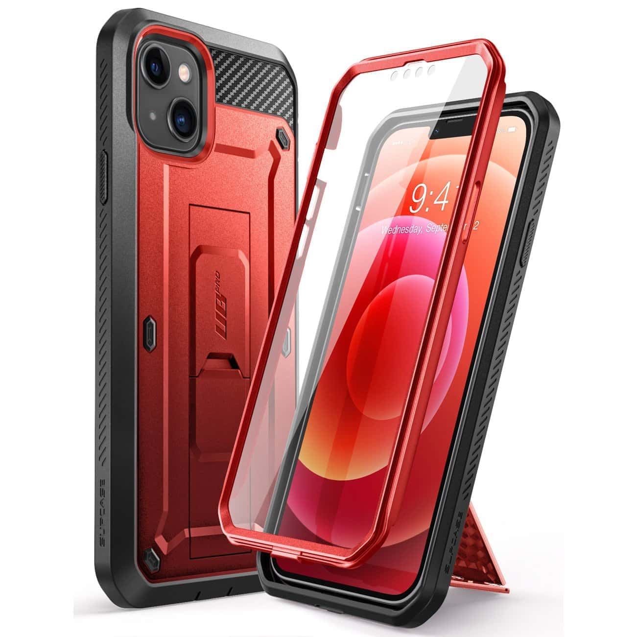 SUPCASE 360° Backcase Hoes Met Schermbescherming iPhone 13 - Rood 1