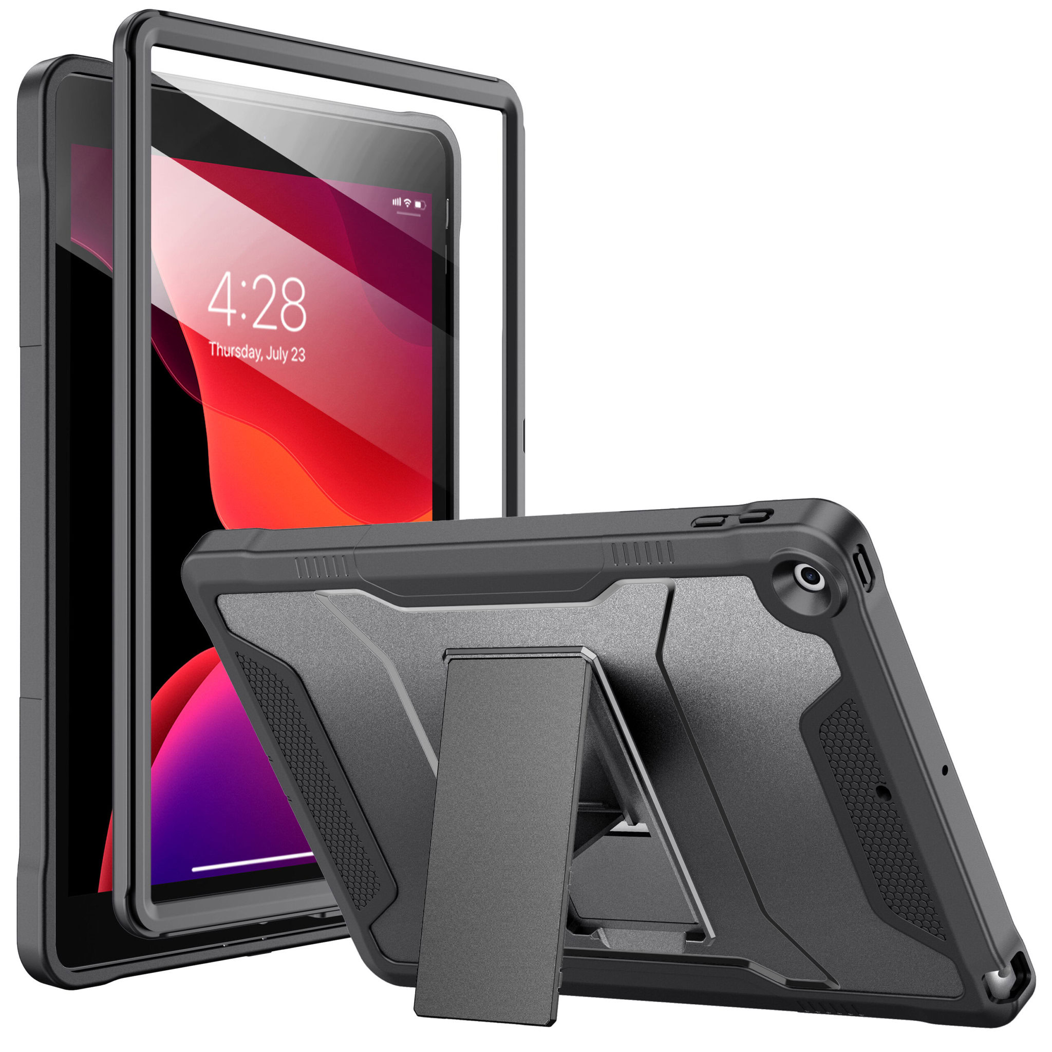 360 Full Cover Case iPad 9 – 8 – 7 – 10.2 inch – Pencilhouder – Zwart V2 1