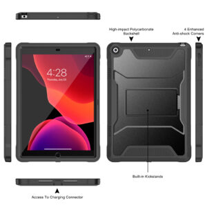 360 Full Cover Case iPad 9 – 8 – 7 – 10.2 inch – Zwart - 1