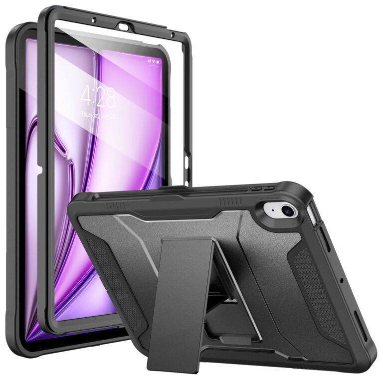 360 Full Cover Case iPad Air 11 inch (M4 / M3 / M2) - iPad Air 10.9 inch (Air 5 / Air 4) - Pencilhouder - Zwart