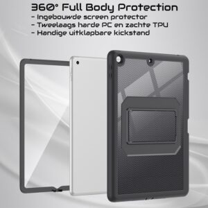 360° Full Cover Case iPad 10.2 inch - Pencil Houder - Zwart 2