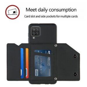 Backcover Wallet Hoesje Samsung Galaxy A12 - Zwart 4