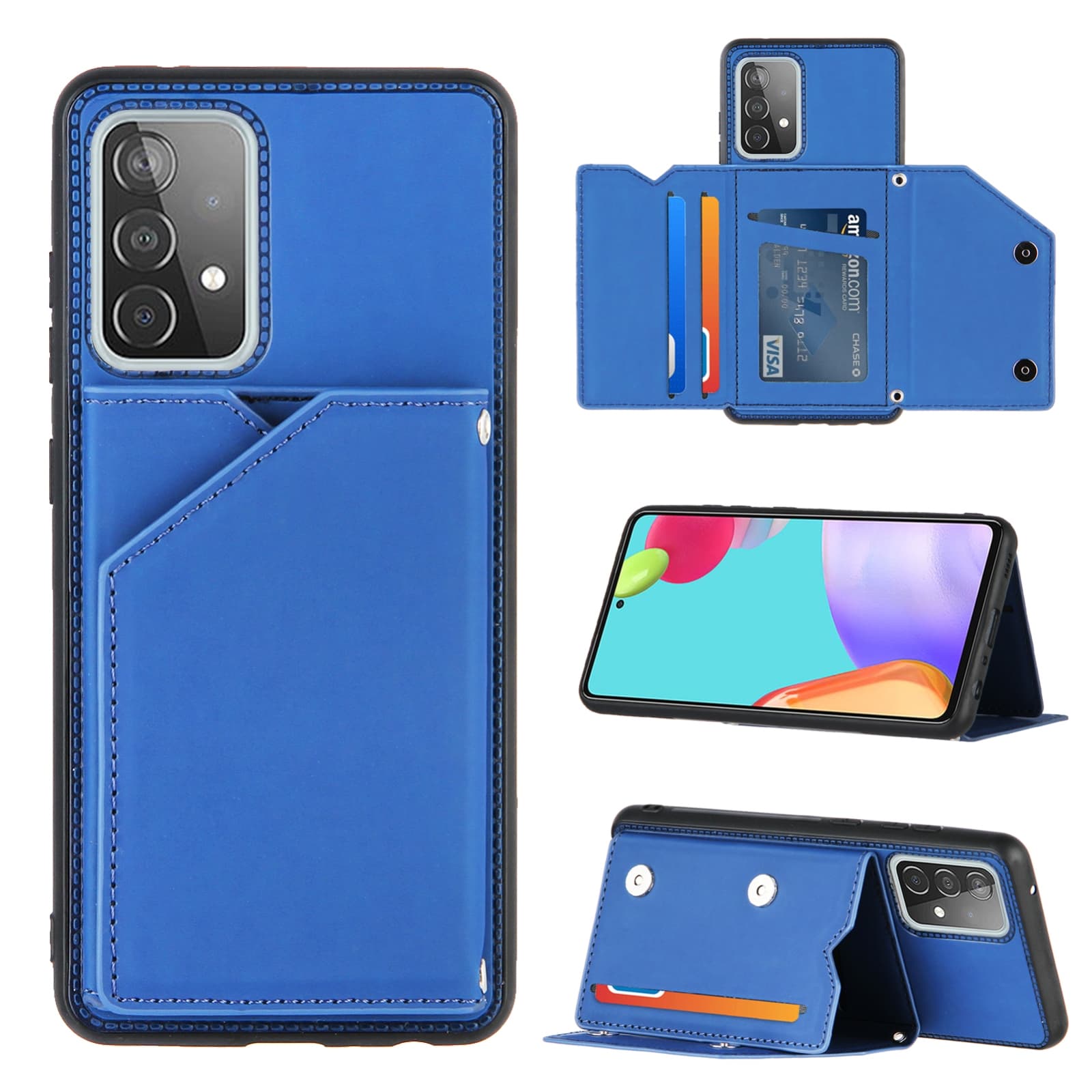 Backcover Wallet Hoesje Samsung Galaxy A72 - Blauw