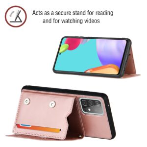 Backcover Wallet Hoesje Samsung Galaxy A72 - A52 - Roségoud 3