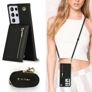 FONU Fashion Portemonnee Hoesje Met Koord Samsung Galaxy S21 Ultra - Zwart 3