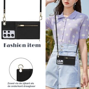 FONU Fashion Portemonnee Hoesje Met Koord Samsung Galaxy S21 Ultra - Zwart 4