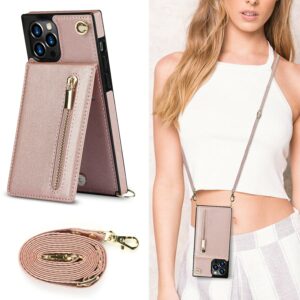 FONU Fashion Portemonnee Hoesje Met Koord iPhone 12 Pro Max - Rosegoud 3