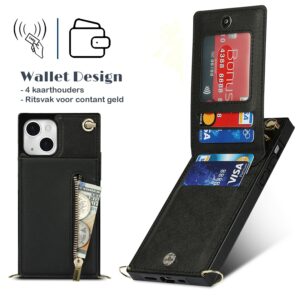 FONU Fashion Portemonnee Hoesje Met Koord iPhone 12 Pro Max - Zwart 4