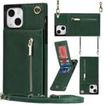 variatie Solidenz Fashion Wallet hoesje met koord iPhone 14 – Groen