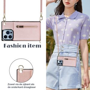 FONU Fashion Portemonnee Hoesje Met Koord iPhone 13 Pro - Roségoud 3