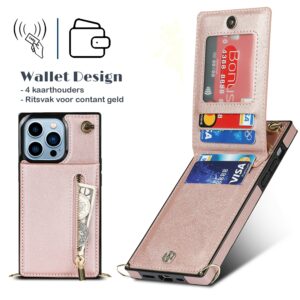 FONU Fashion Portemonnee Hoesje Met Koord iPhone 13 Pro - Roségoud 4