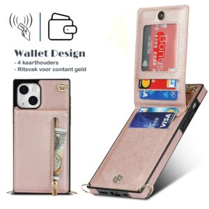 FONU Fashion Portemonnee Hoesje Met Koord iPhone 13 - Roségoud 4