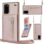 variatie Fashion Wallet Hoesje met Koord Samsung Galaxy S20 FE – Rosegoud