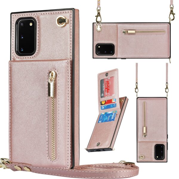 Solidenz Fashion Wallet Hoesje met Koord Samsung Galaxy S20 FE - Rosegoud