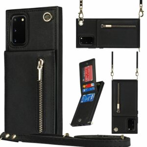 Fashion Wallet Hoesje met Koord Samsung S20 FE – Zwart