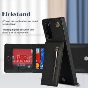 Solidenz Fashion Wallet Hoesje met Koord Samsung S20 FE Zwart