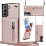 variatie Solidenz Fashion Wallet Hoesje met Koord Samsung Galaxy S21 Plus – Rosegoud