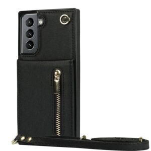 FONU Fashion Wallet Hoesje Met Koord Samsung Galaxy S21 - Zwart 2