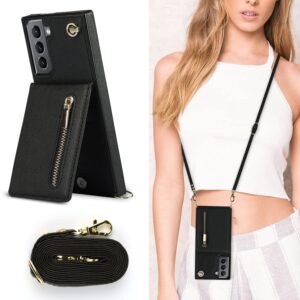 FONU Fashion Wallet Hoesje Met Koord Samsung Galaxy S21 - Zwart 4