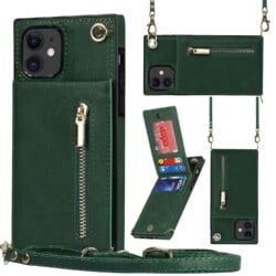 Solidenz Fashion Wallet Hoesje met Koord iPhone 12 Pro - 12 - Groen